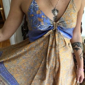 Silk Printed Maxi Dress